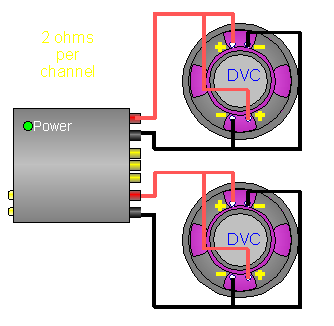 two 4 ohm speakers